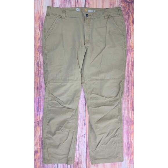 Carhartt Full Swing Relaxed Fit Work Pants Mens Size 40x30 Tan Cotton Blend Dura - Picture 1 of 7